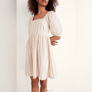 Madewell Square-Neck Puff-Sleeve Mini Dress